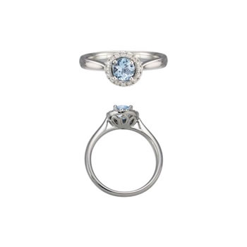 Diamond Aquamarine Ring in 14k White Gold by Schwanke-Kasten Jewelers