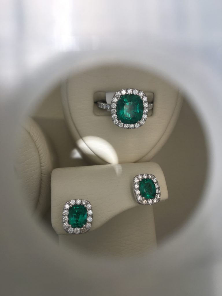 schwanke-kasten-jewelers-matching-emerald-diamond-stud-earrings-whitefish-bay-wi