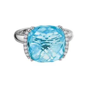 Blue Topaz Diamond Ring from Schwanke-Kasten Jewelers