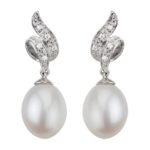 Diamond Pearl Earrings at Schwanke-Kasten Jewelers