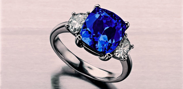 December Birthstone - Tanzanite Diamond Engagement Ring