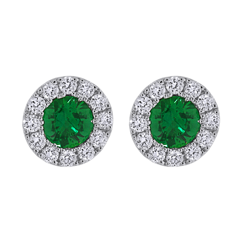 Emerald Diamond Studs from Schwanke-Kasten Jewelers