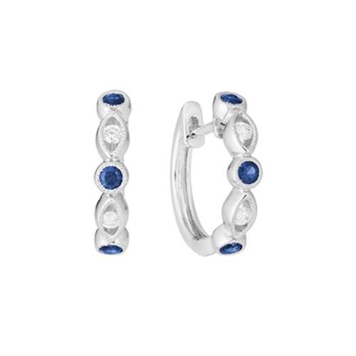 sapphire & diamond hoop earrings by Schwanke-Kasten Jewelers