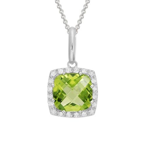 Peridot Shopping Guide - Pendant Necklace with Diamonds