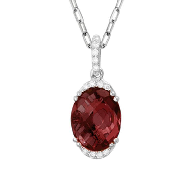 Garnet and Diamond Pendant from Schwanke-Kasten Jewelers